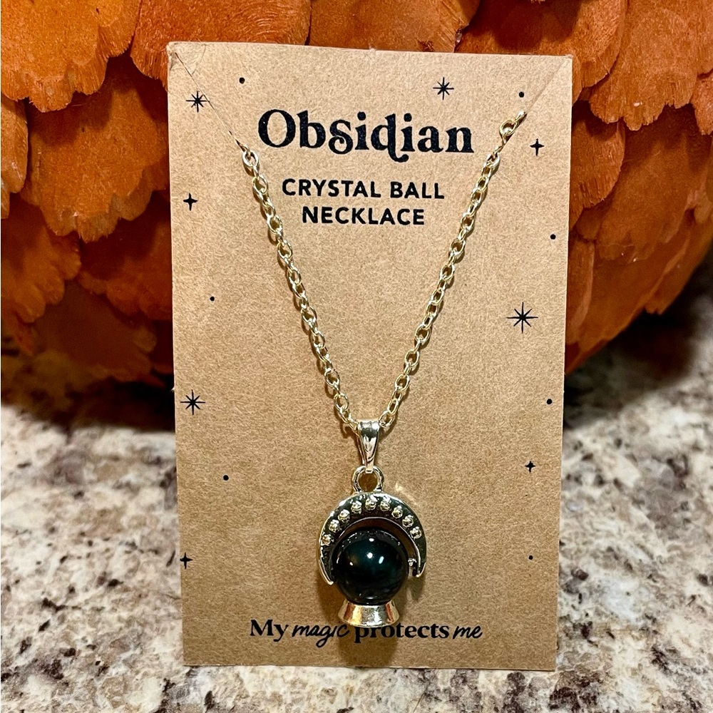 Crystal Ball Necklace - Gold